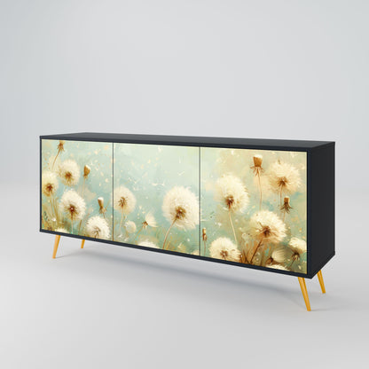 Credenza DREAMY MEADOW a 3 ante in finitura nera