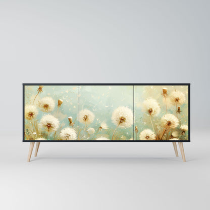 Credenza DREAMY MEADOW a 3 ante in finitura nera