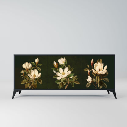 Credenza FLORAL NOIR a 3 ante in finitura nera