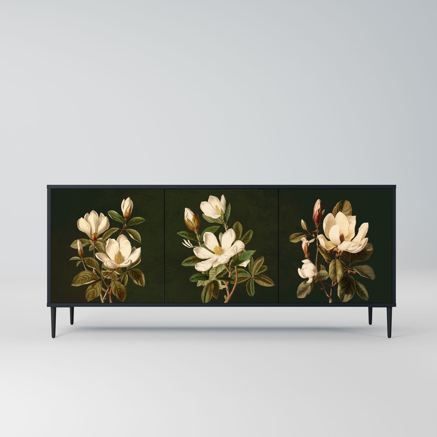 Credenza FLORAL NOIR a 3 ante in finitura nera