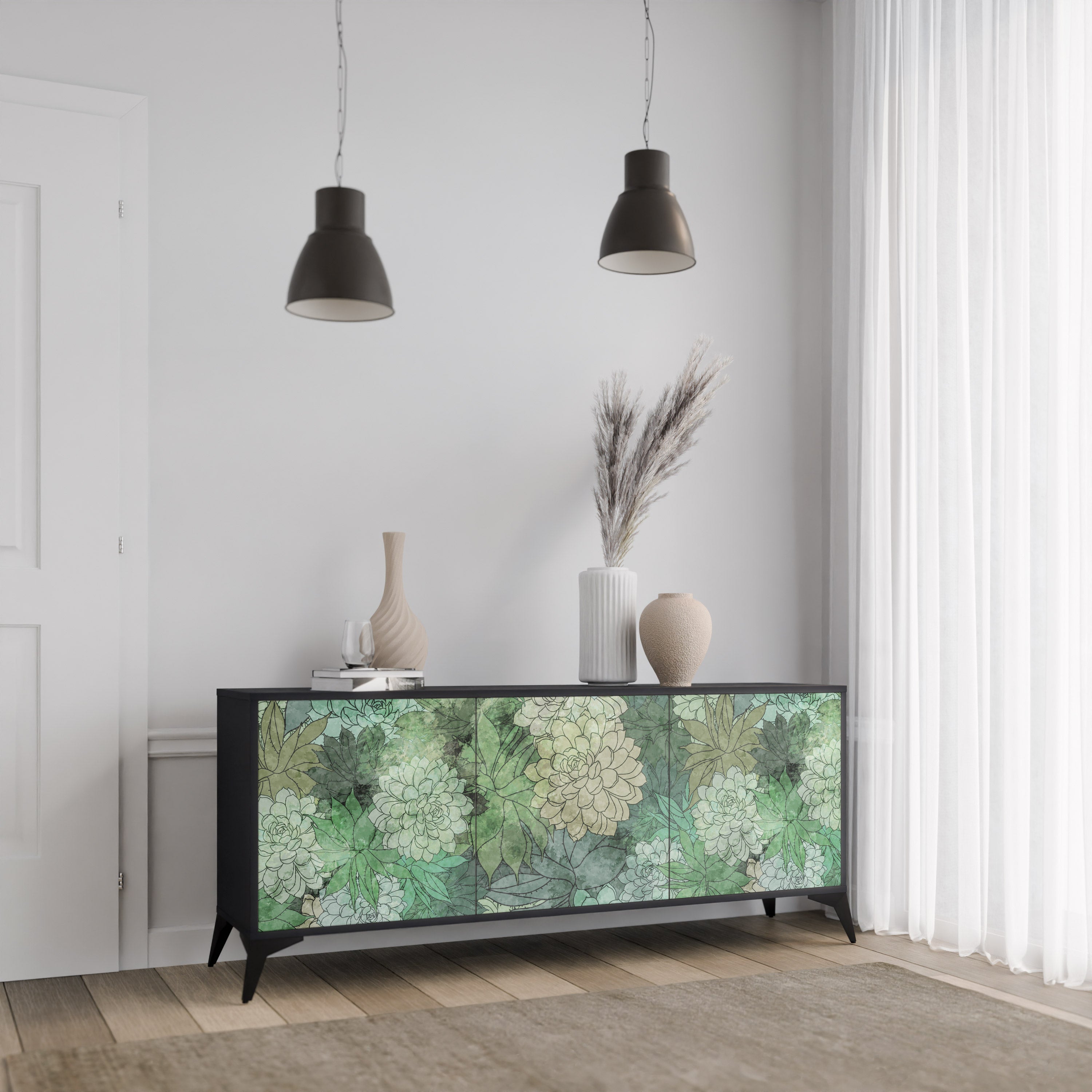 SUCCULENT CLUSTER 3-Door Sideboard