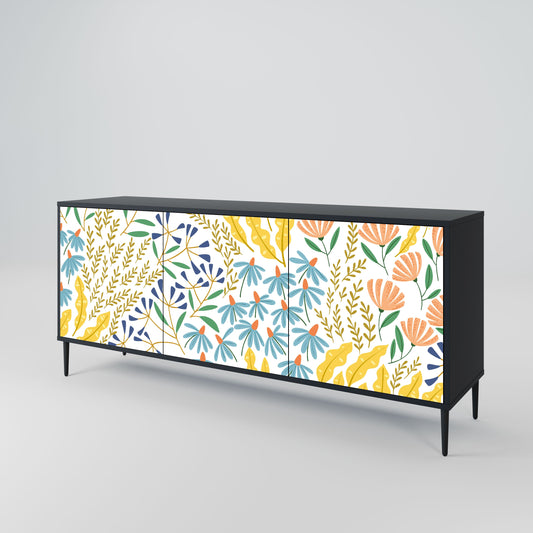 Credenza HELLO SPRING a 3 ante in finitura nera