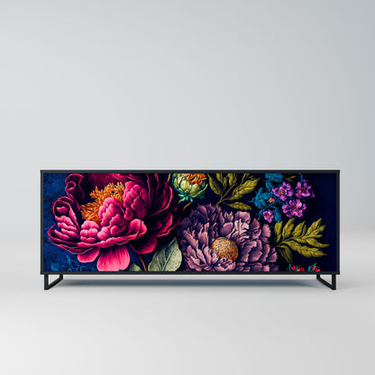 Credenza BLOOMING ELEGANCE a 3 ante in finitura nera