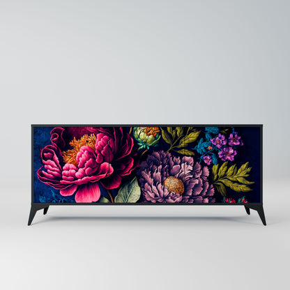 Credenza BLOOMING ELEGANCE a 3 ante in finitura nera