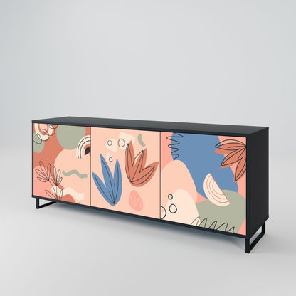 Credenza PASTEL DESTINY a 3 ante in finitura nera