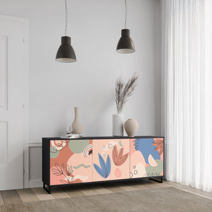 Credenza PASTEL DESTINY a 3 ante in finitura nera