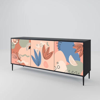 Credenza PASTEL DESTINY a 3 ante in finitura nera