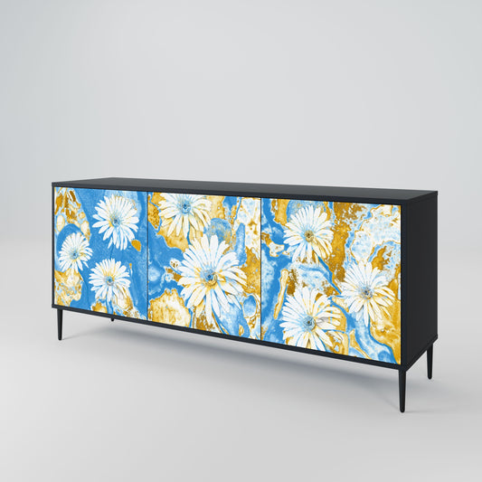 Credenza DAISY LUXE a 3 ante in finitura nera