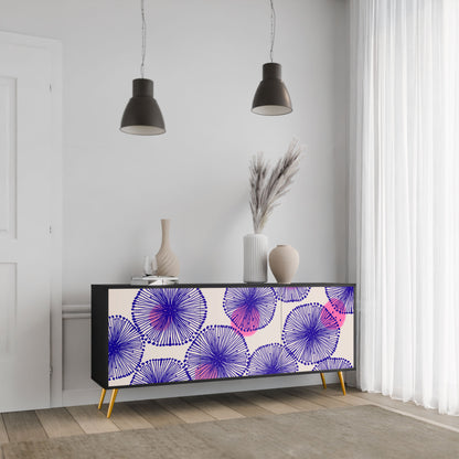 Credenza MAGIC NATURE a 3 ante in finitura nera