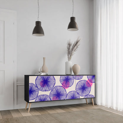 Credenza MAGIC NATURE a 3 ante in finitura nera