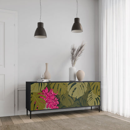 Credenza TROPICAL BEAUTY a 3 ante in finitura nera