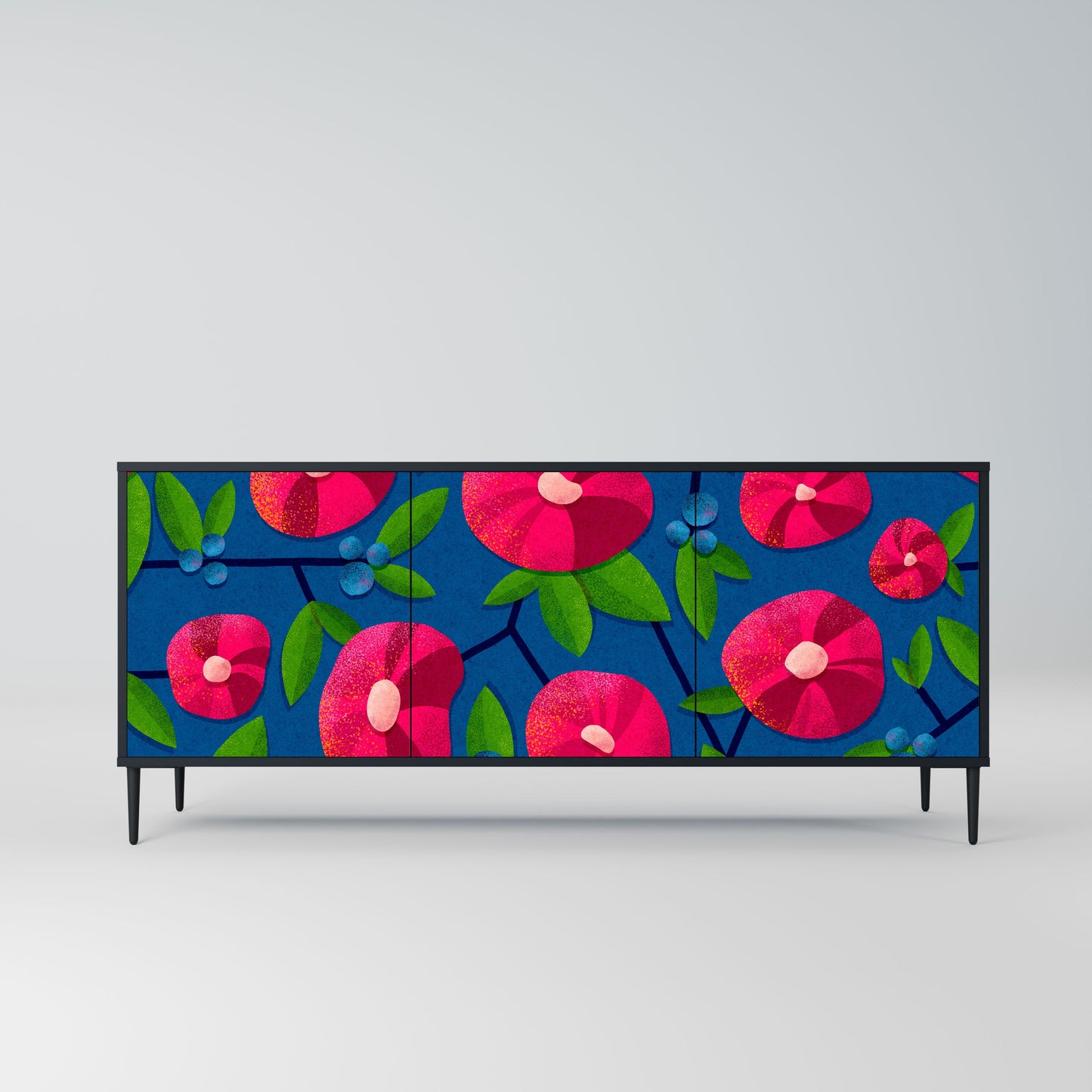 Credenza a 3 ante SPRING THOUGHTS in finitura nera