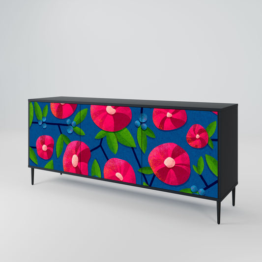 Credenza a 3 ante SPRING THOUGHTS in finitura nera