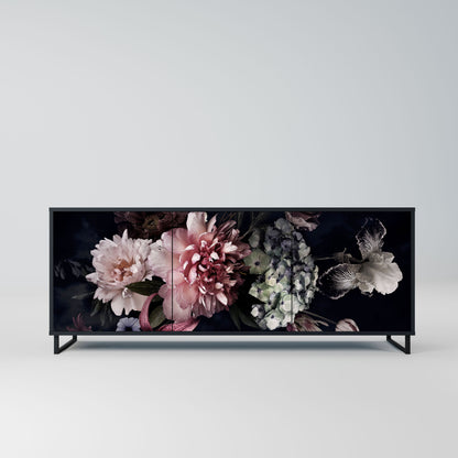 Credenza a 3 ante PURE BLOSSOM in finitura nera