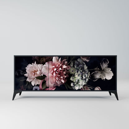 Credenza a 3 ante PURE BLOSSOM in finitura nera