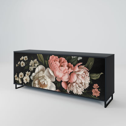 Buffet 3 portes LUSH ELEGANCE en finition noire