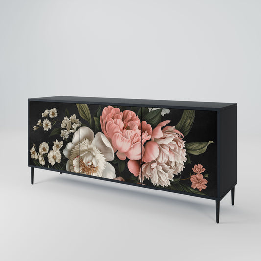 Buffet 3 portes LUSH ELEGANCE en finition noire