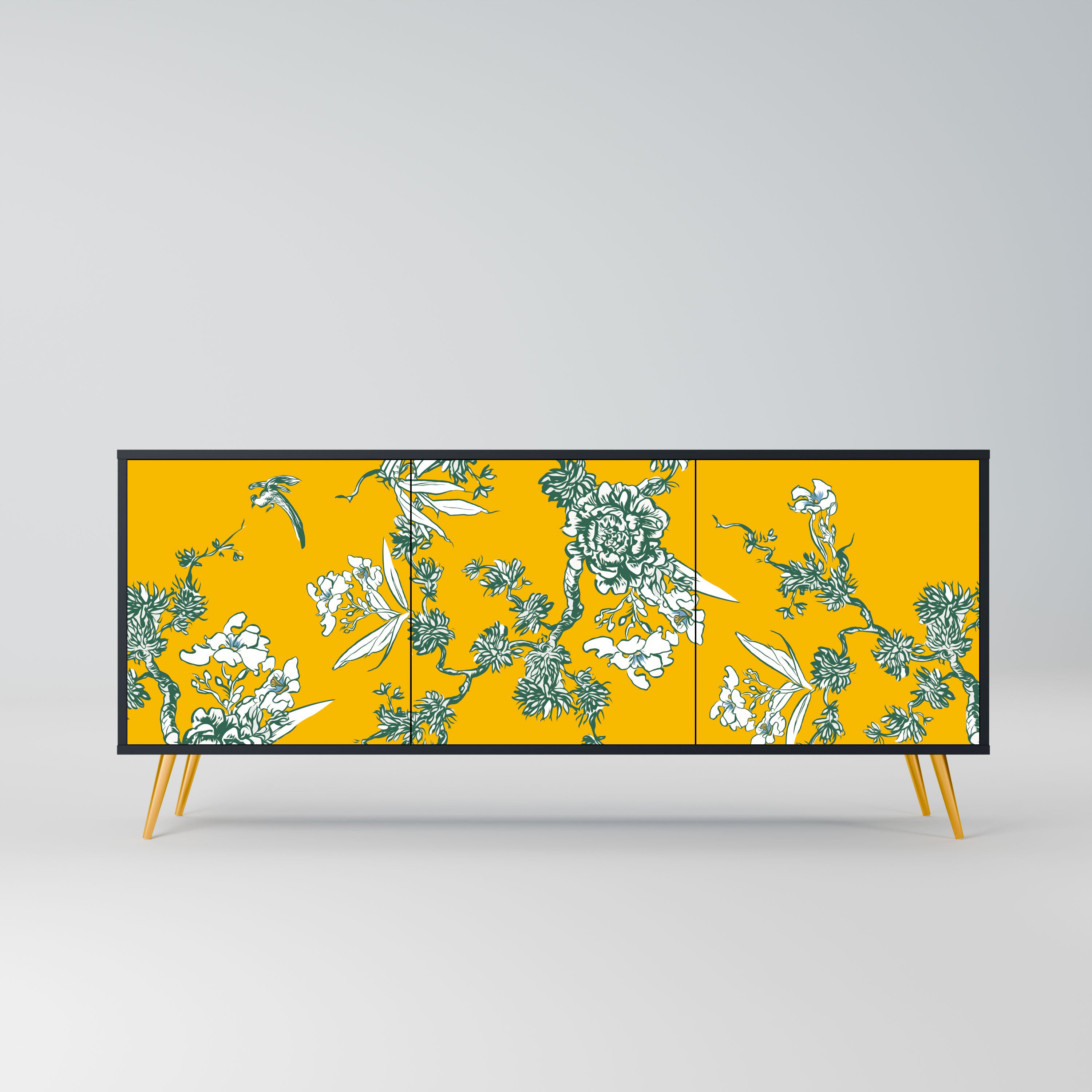 YELLOW CHINOISERIE Komoda 3-drzwiowa korpus Czarny