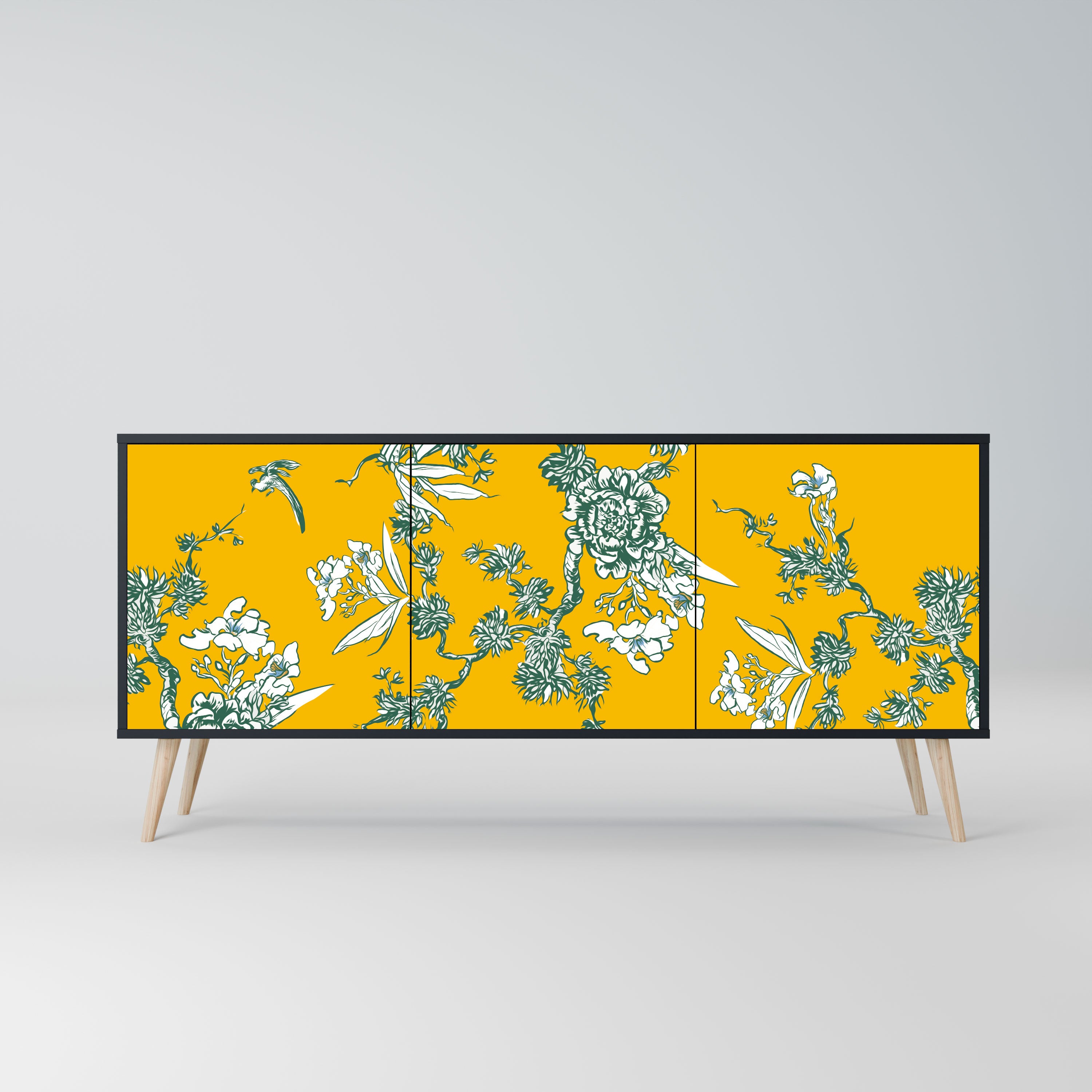 YELLOW CHINOISERIE Komoda 3-drzwiowa korpus Czarny