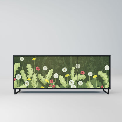 Credenza DANDELION AMUSE a 3 ante in finitura nera