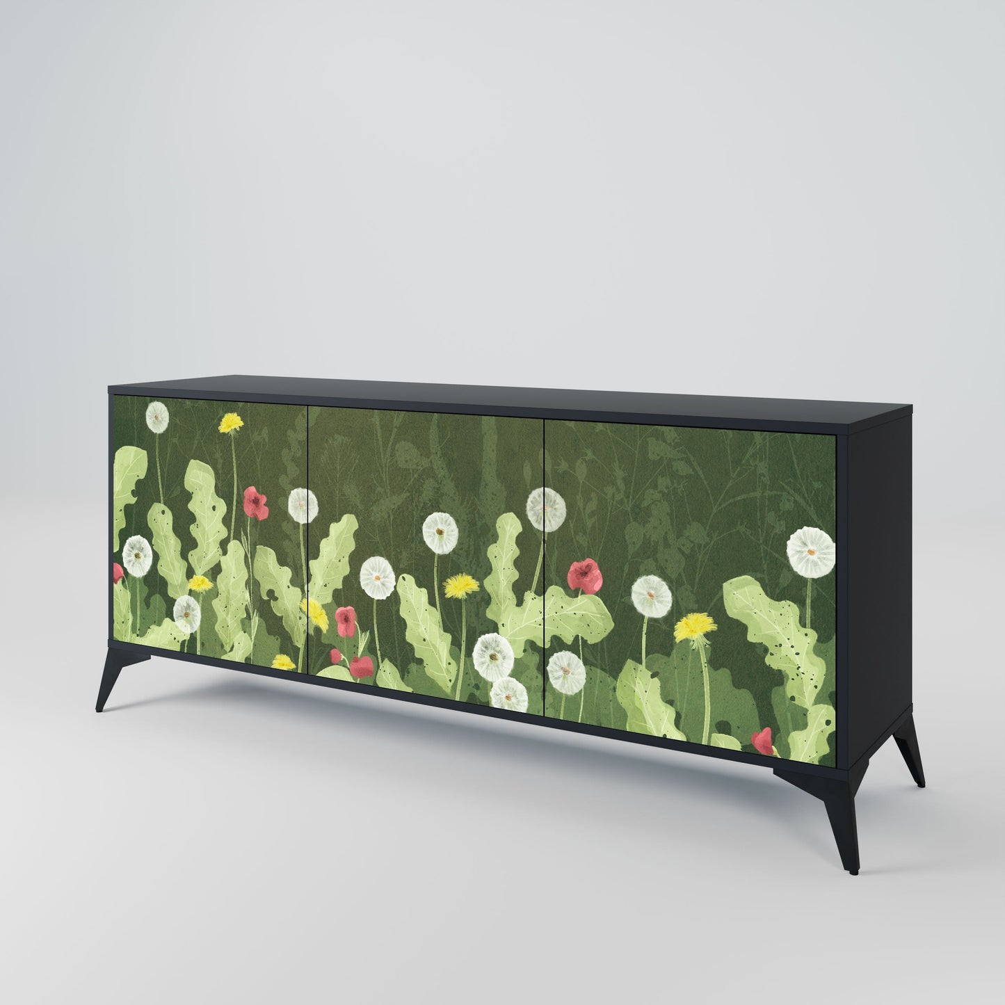 Credenza DANDELION AMUSE a 3 ante in finitura nera