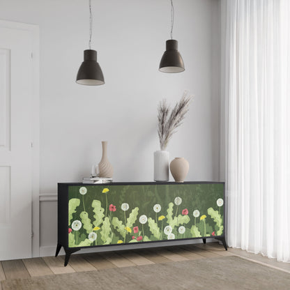 Credenza DANDELION AMUSE a 3 ante in finitura nera