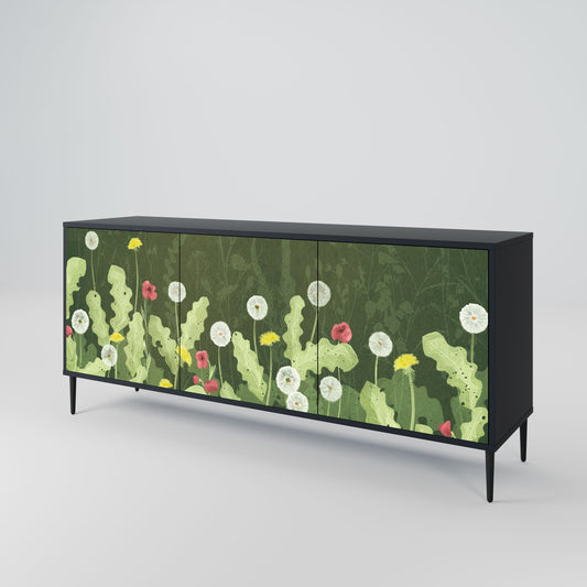 Credenza DANDELION AMUSE a 3 ante in finitura nera