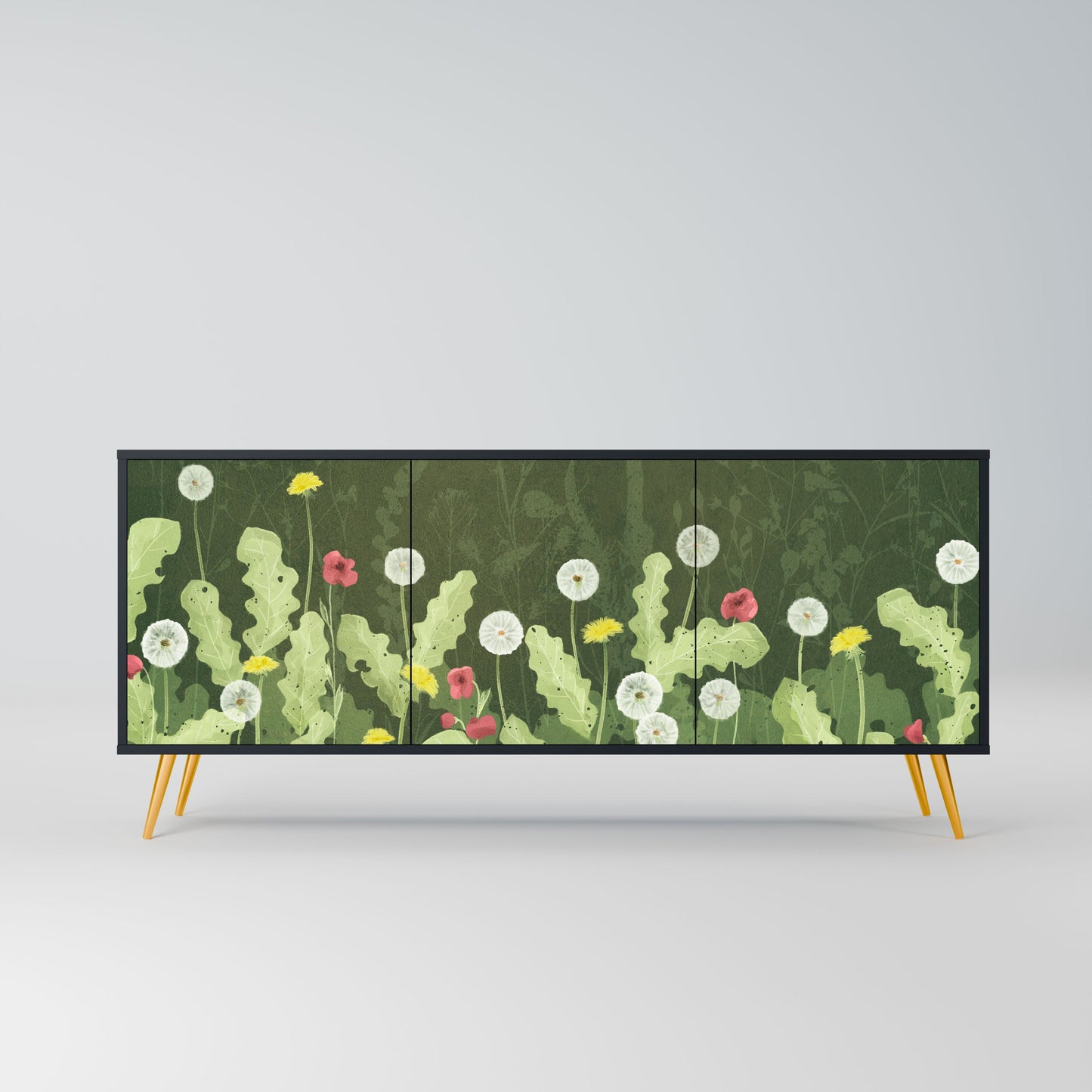 Credenza DANDELION AMUSE a 3 ante in finitura nera