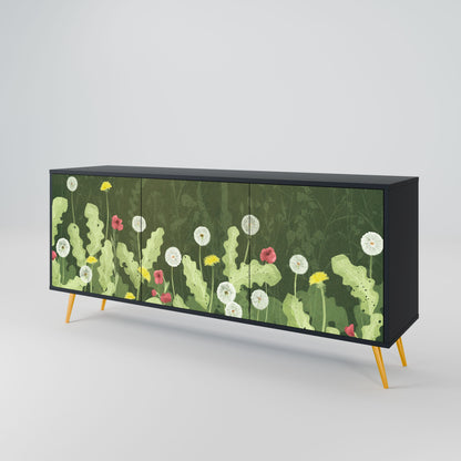 Credenza DANDELION AMUSE a 3 ante in finitura nera