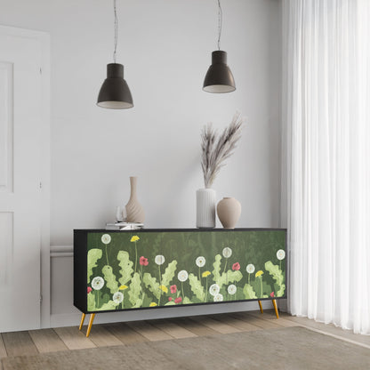 Credenza DANDELION AMUSE a 3 ante in finitura nera