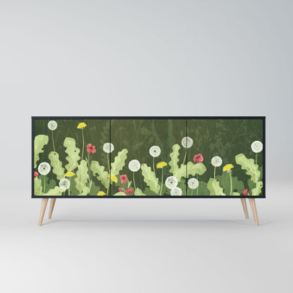 Credenza DANDELION AMUSE a 3 ante in finitura nera