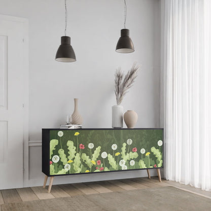 Credenza DANDELION AMUSE a 3 ante in finitura nera