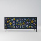 FLOWERS ON NAVY BLUE 3-Door Sideboard