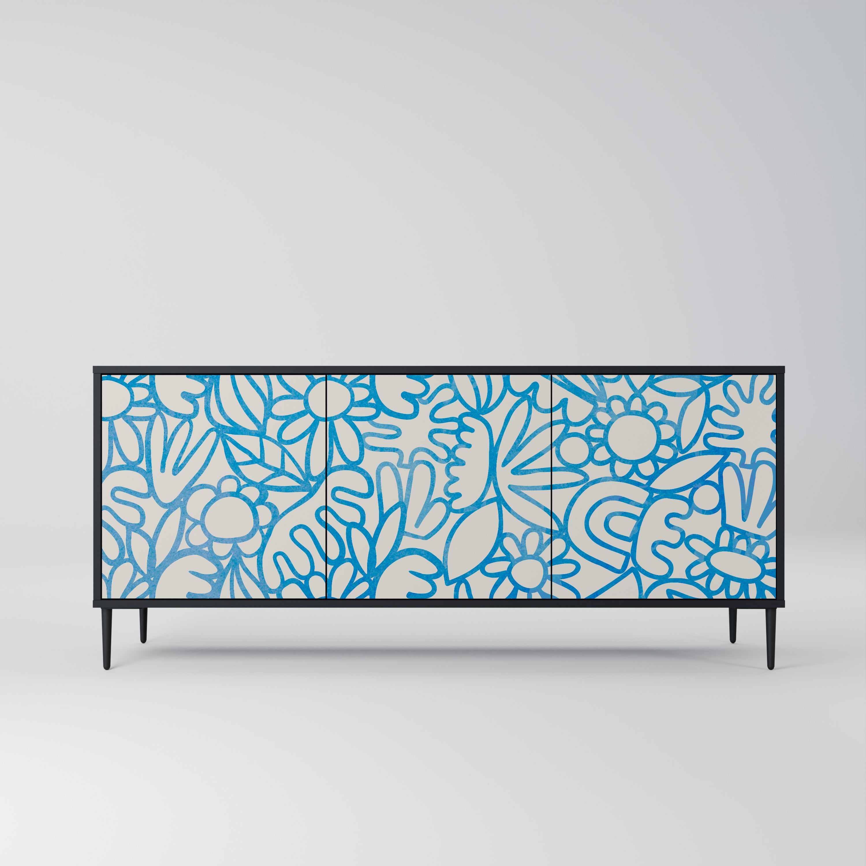 BLOOMY MORNING 3-Door Sideboard