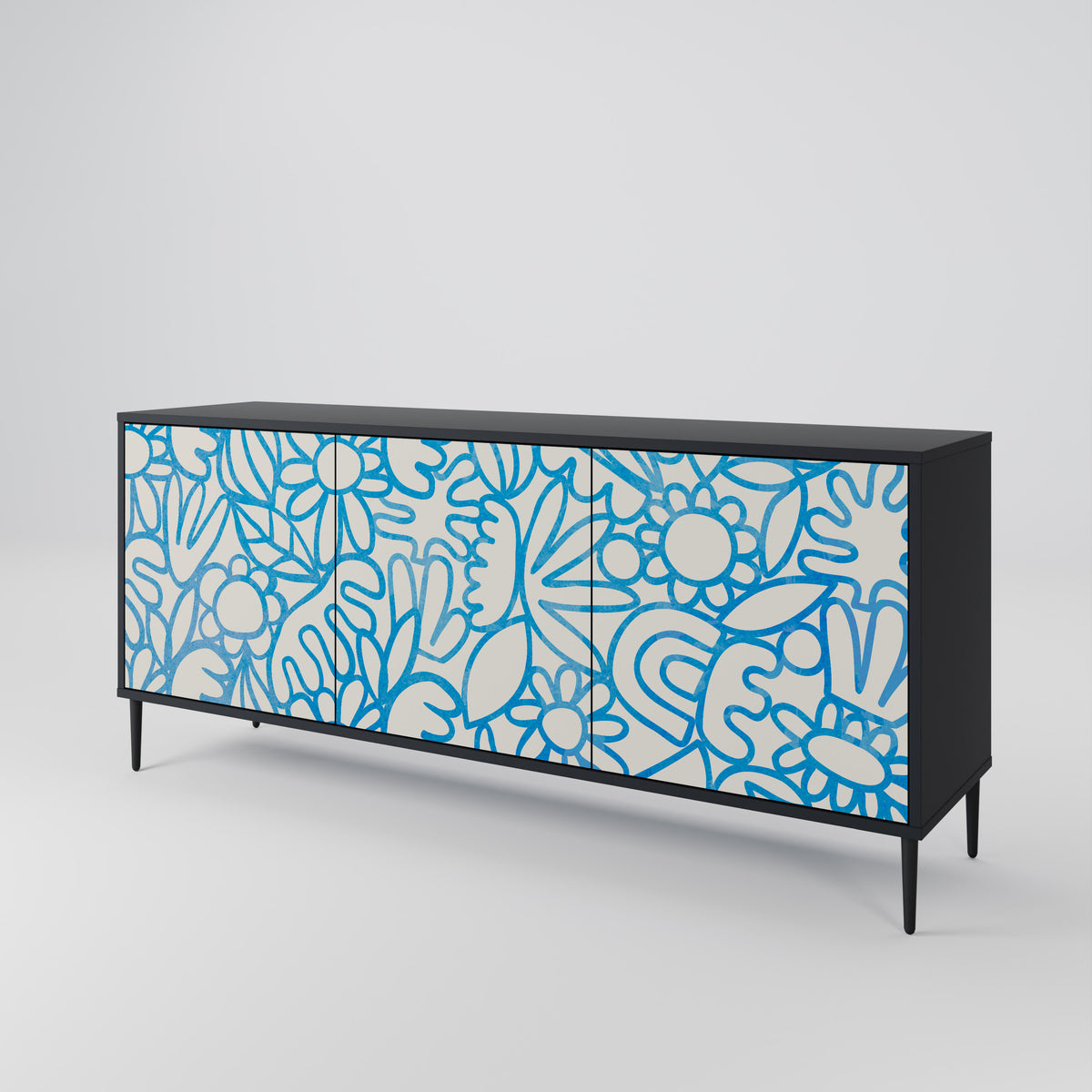 BLOOMY MORNING 3-türiges Sideboard