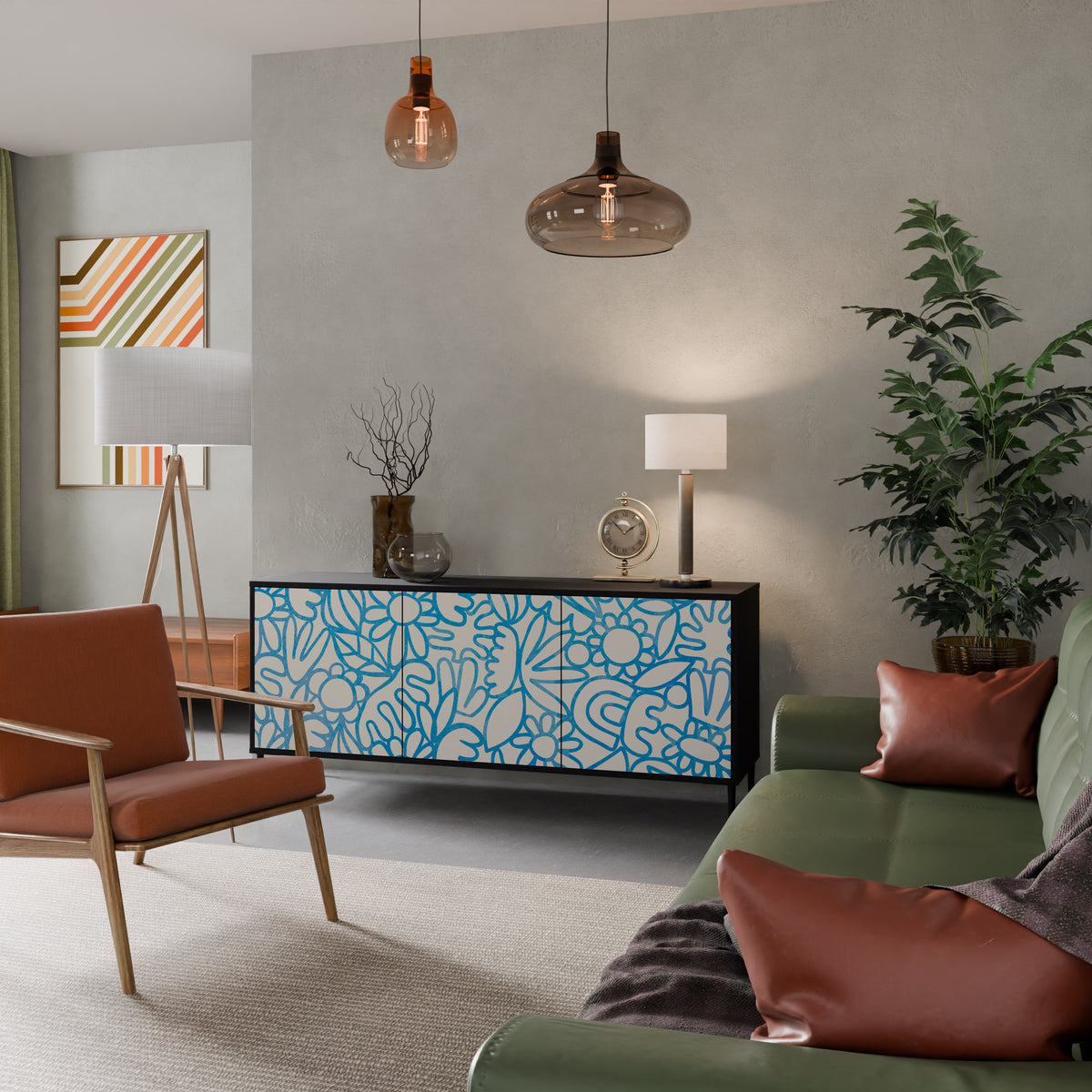 BLOOMY MORNING 3-Door Sideboard
