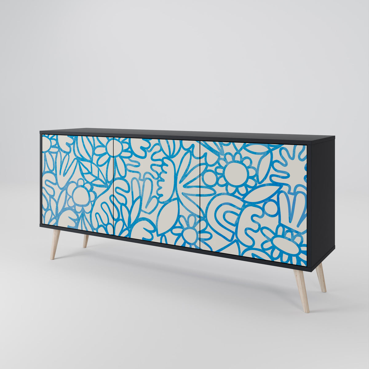 BLOOMY MORNING 3-türiges Sideboard