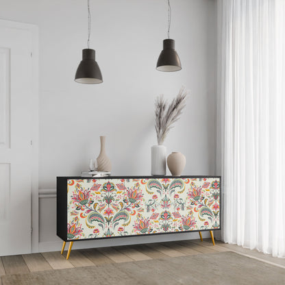 Credenza ORGANIC FOLKLORE a 3 ante in finitura nera