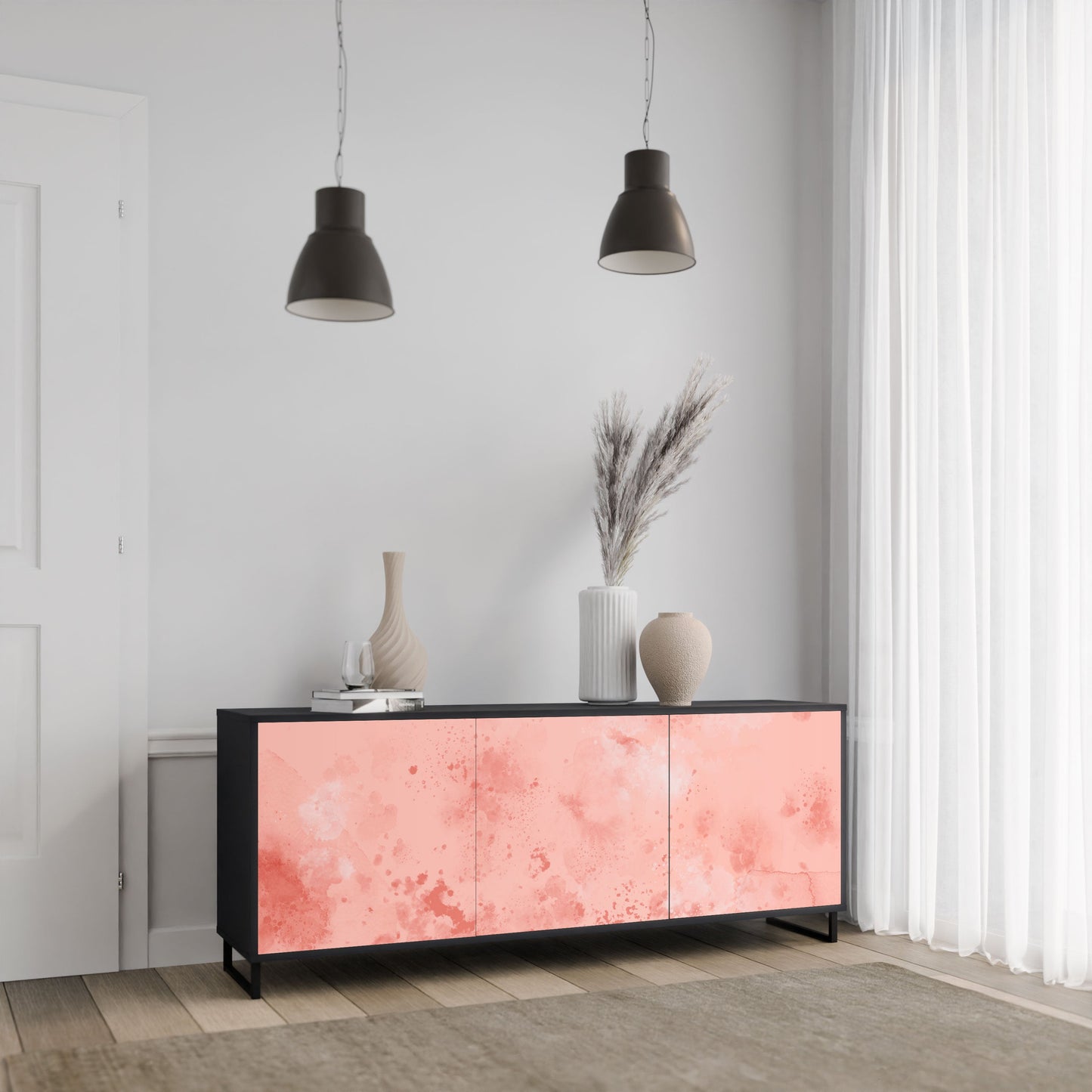 Credenza CRANE DANCE a 3 ante in finitura nera