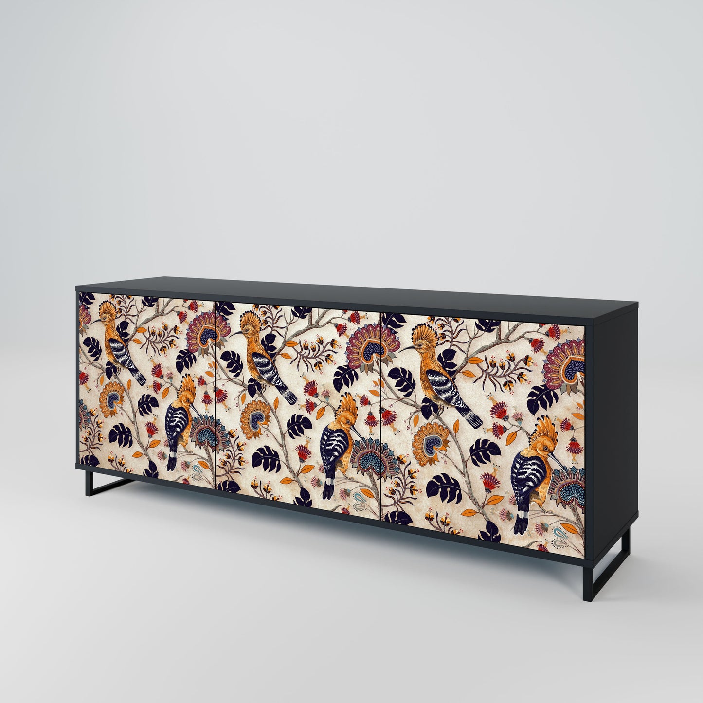 Credenza EMINENT HOOPOE a 3 ante in finitura nera