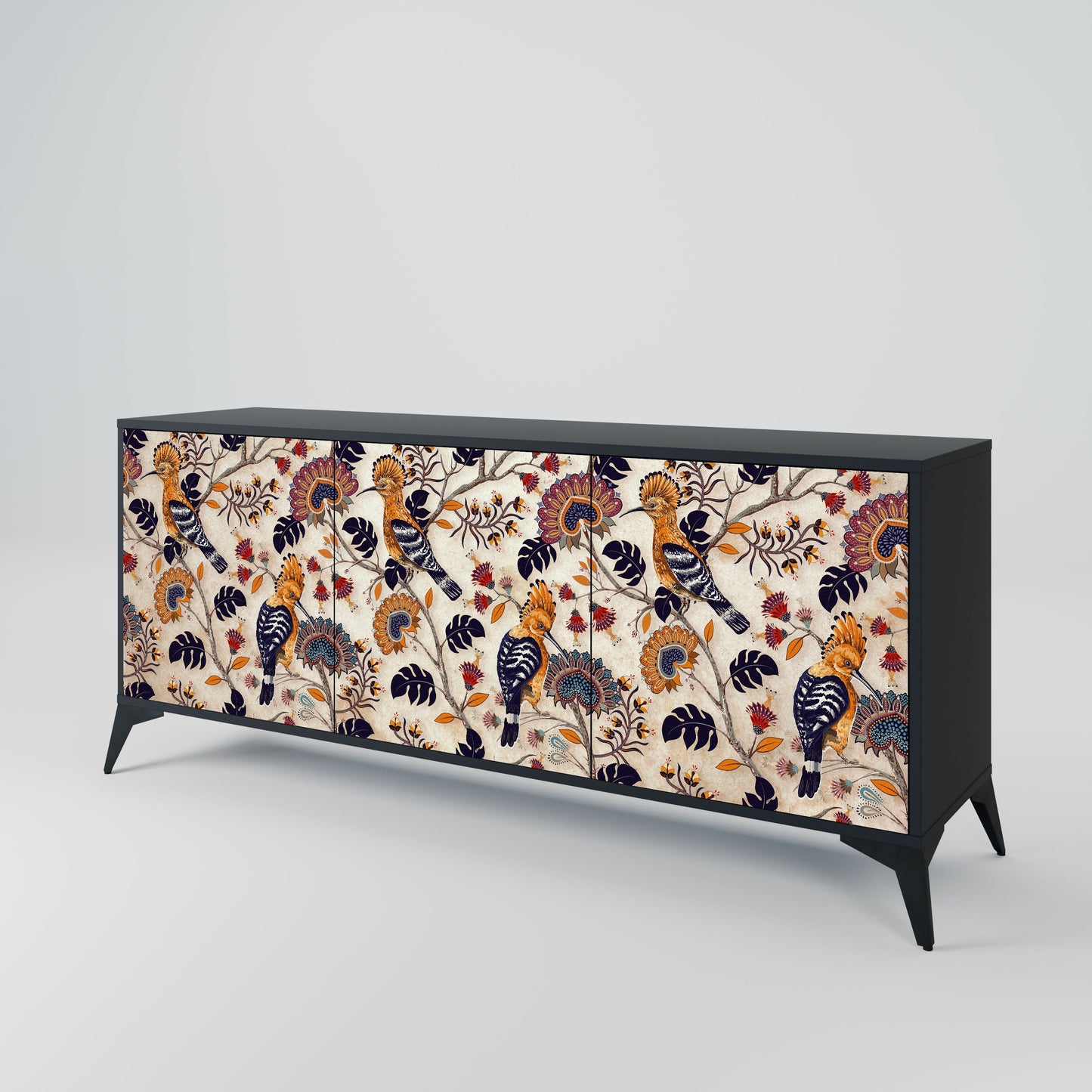 Credenza EMINENT HOOPOE a 3 ante in finitura nera