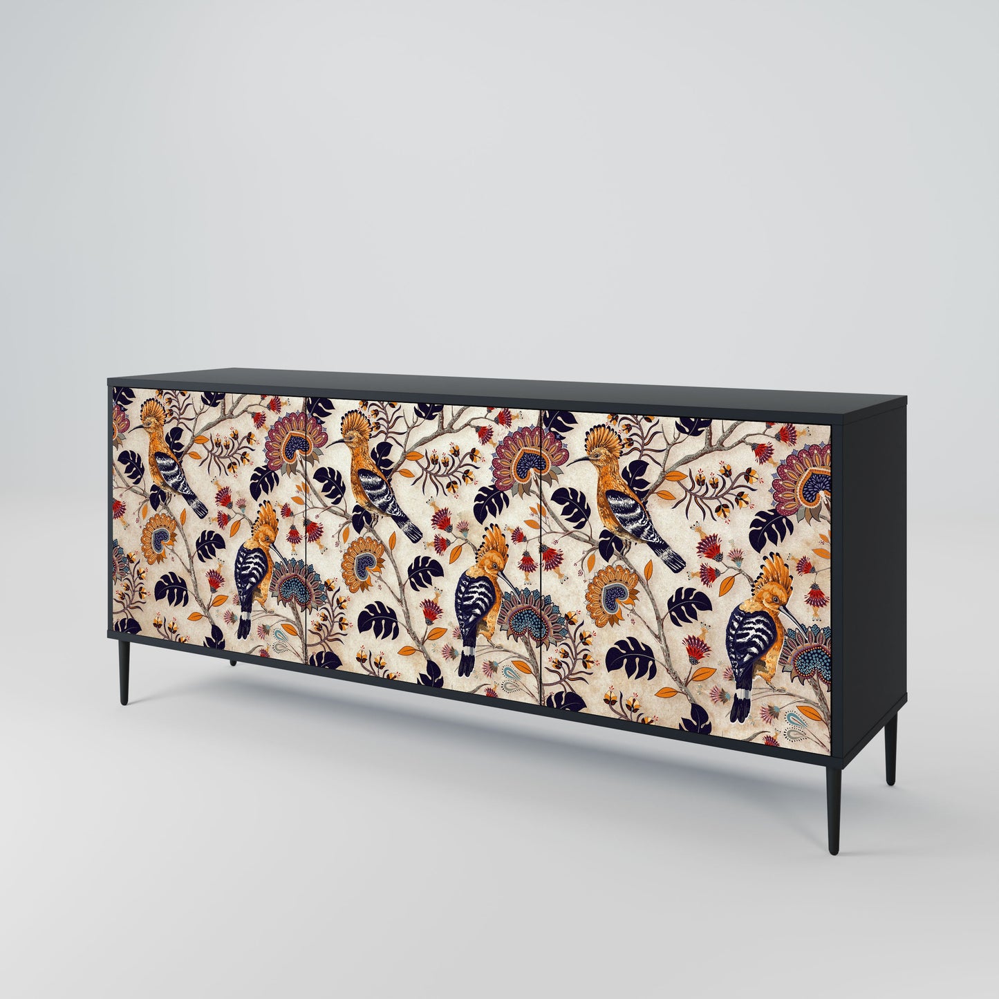 Credenza EMINENT HOOPOE a 3 ante in finitura nera