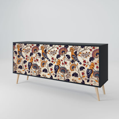 Credenza EMINENT HOOPOE a 3 ante in finitura nera