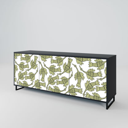 Credenza SEEDLING SONGBIRD a 3 ante con finitura nera