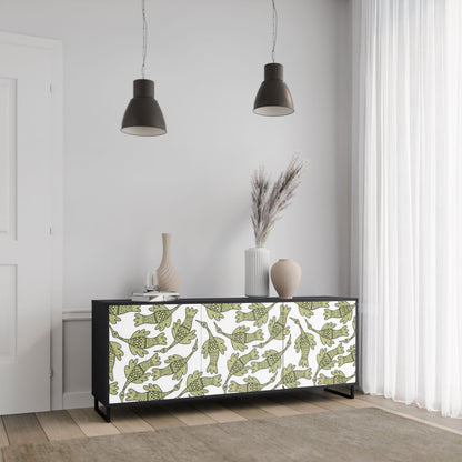 Credenza SEEDLING SONGBIRD a 3 ante con finitura nera