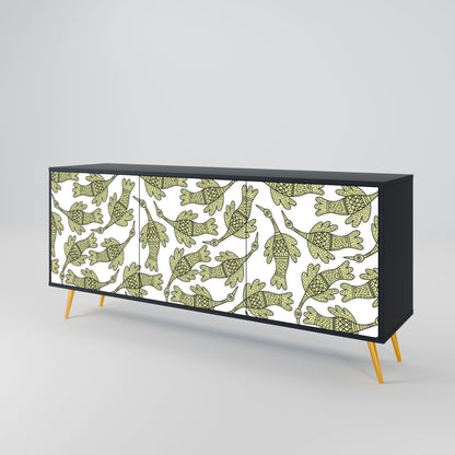 Credenza SEEDLING SONGBIRD a 3 ante con finitura nera