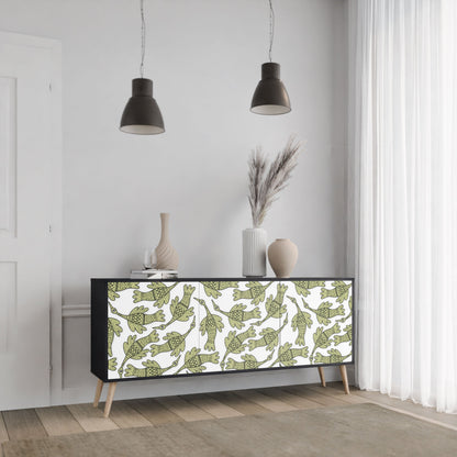 Credenza SEEDLING SONGBIRD a 3 ante con finitura nera