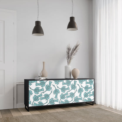 Credenza a 3 ante WATERSPOUT SONGIBIRD in finitura nera