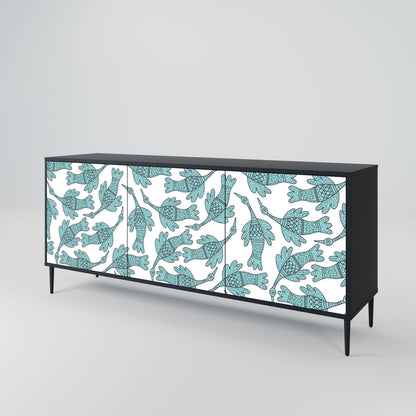 Credenza a 3 ante WATERSPOUT SONGIBIRD in finitura nera