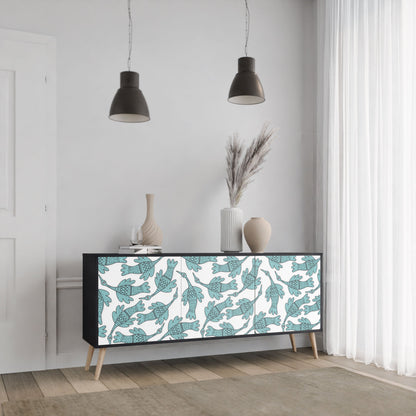 Credenza a 3 ante WATERSPOUT SONGIBIRD in finitura nera